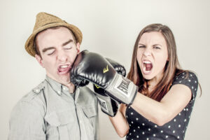 Silly image of fake boxing